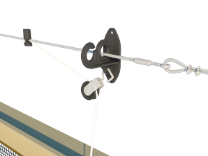 Ventilation - poultry house tunnel inlet 6000-VFG-2 pulley and cable support - TPI-Polytechniek