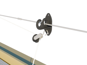 Ventilation - poultry house tunnel inlet 6000-VFR-C pulley and cable support - TPI-Polytechniek
